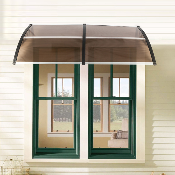 HT-200 x 100 Household Application Door & Window Rain Cover Eaves Brown Board & Black Holder