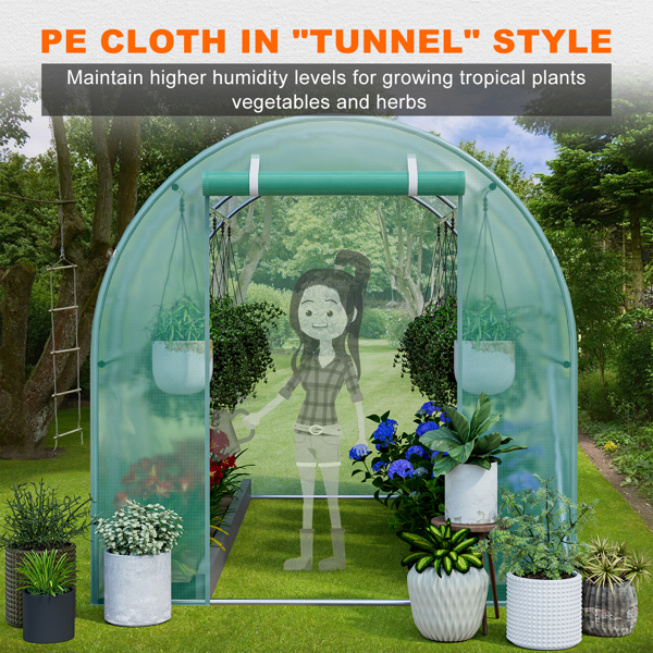 Greenhouses for Outdoors 10x7x7FT Upgraded Large Hot House for Green Garden Plant w/ Heavy Duty Galvanized Steel Frame Portable Walk-in Tunnel Tent （禁售Temu）！！！