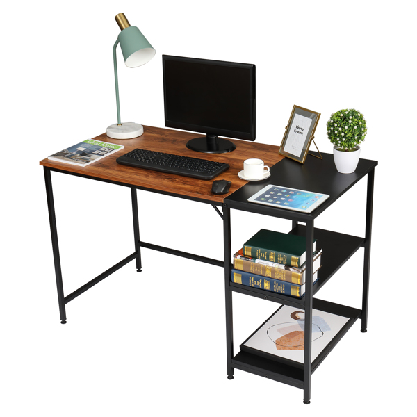 120cm Retro Color Black Particleboard Paste Triamine Stitching Computer Desk