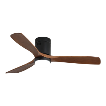 52 Inch Wooden Ceiling Fan, With 18W Led <b style=\\'color:red\\'>Light</b> 3 Solid Wood Blades, Remote Control Reversible DC