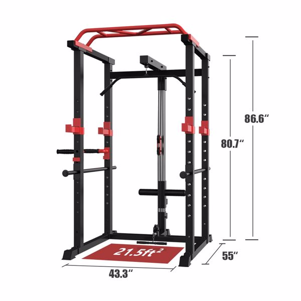 Power Cage Squat Rack Stands Gym Equipment 1000-Pound Capacity Exercise Olympic