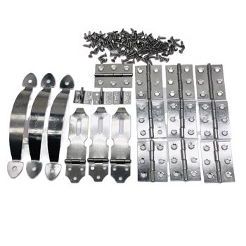 16pcs stainless steel door and window folding hinges, 2-inch hinge + 5-inch handle + 2.5-inch lock, with 90 screws，Hinge 10pcs+handle 3pcs+lock 3pcs+screw 90pcs