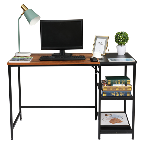 120cm Retro Color Black Particleboard Paste Triamine Stitching Computer Desk