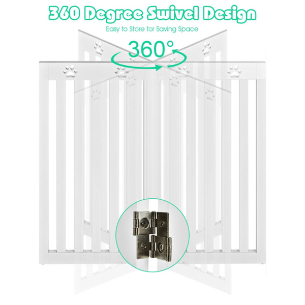 4 pieces White pet door with 360° hinge