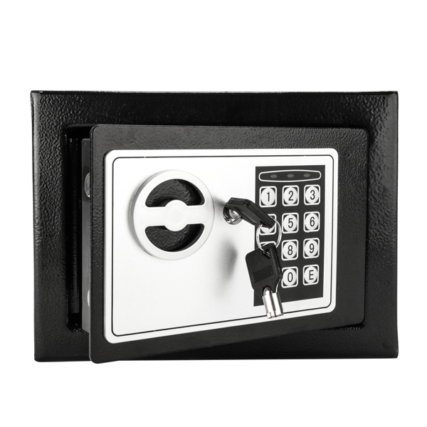 Mini Wall-in Style Electronic Code Metal Steel Box Safe Case 17EF Black