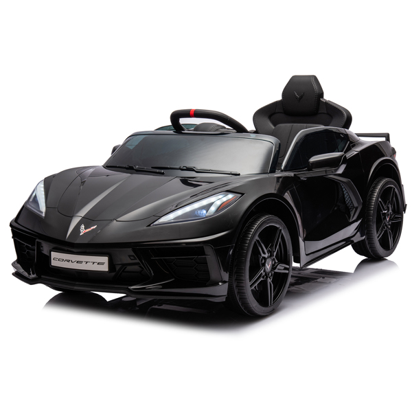 Corvette dual-wheel drive sports car with 2.4G remote control 12V 4.5A.h black C8