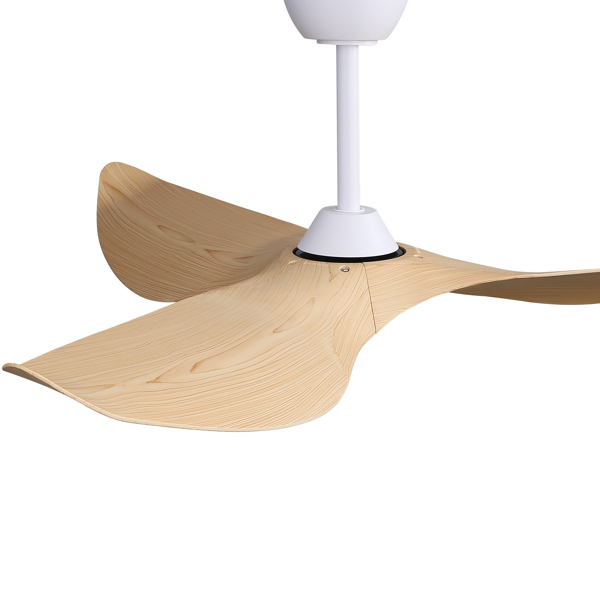 52" Indoor Ceiling Fan with no Light,6 Speeds Reversible DC Motor,Low Profile Ceiling Fan Without Light, Past ETL,3 ABS Blade For Home Living Room[Unable to ship on weekends, please place orders with 