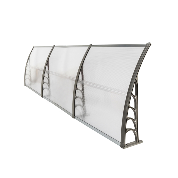 HT-300 x 100 Household Application Door & Window Rain Cover Eaves Transparent Board & Gray Holder