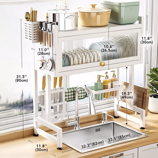  Joybos® Dish Rack Over The Sink with Cutlery Drainer