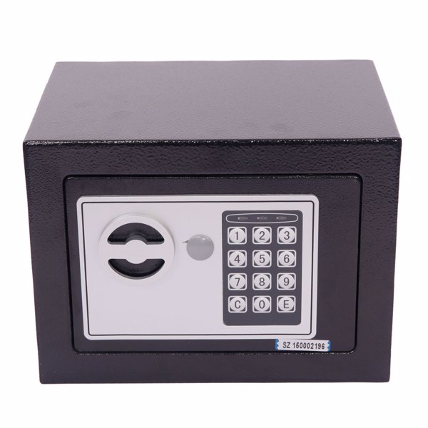 Mini Wall-in Style Electronic Code Metal Steel Box Safe Case 17EF Black