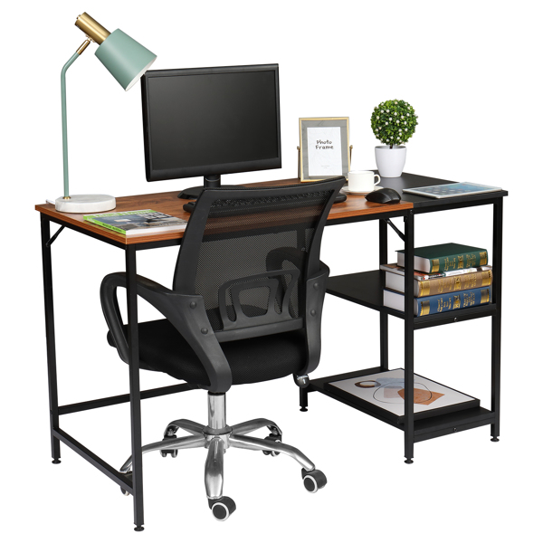 120cm Retro Color Black Particleboard Paste Triamine Stitching Computer Desk