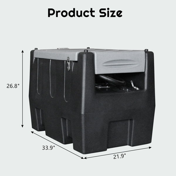 50 gallon portable fuel dispenser set in black and gray
