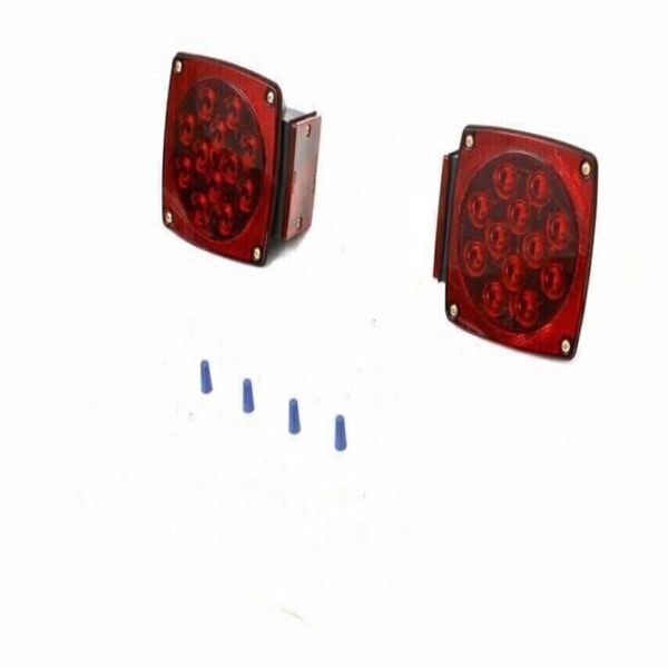 new Rear LED Submersible Trailer Tail Lights Kit Boat Truck Waterproof +25' wire
