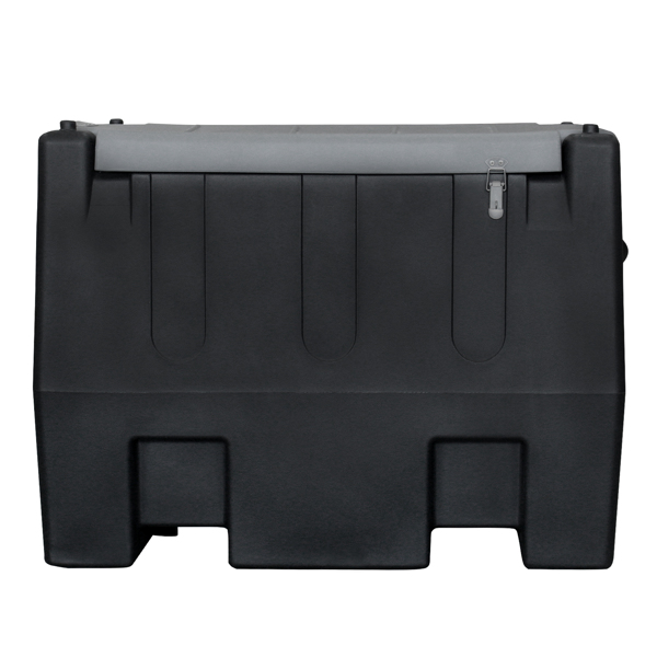 50 gallon portable fuel dispenser set in black and gray