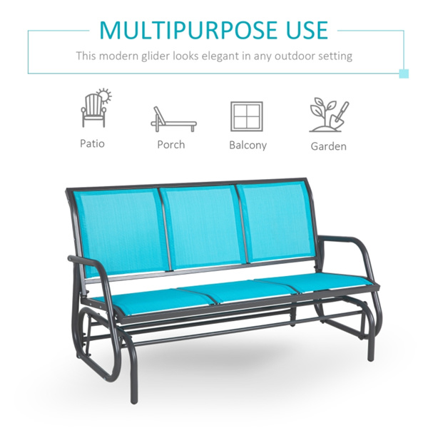 Outdoor courtyard seats for 3 people-Blue  (Swiship-Ship)（Prohibited by WalMart）