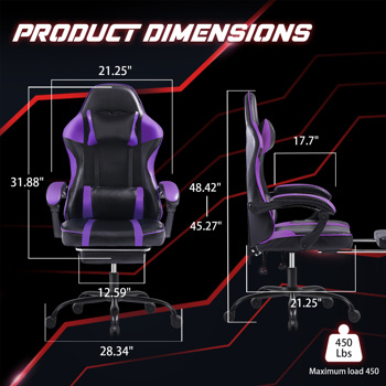 Video Game Chair for Adults, Computer Chair <b style=\\'color:red\\'>Gaming</b> Chairs for Kids, Adjustable Lumbar Pillow