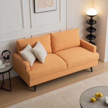 64\\" W Fabric Upholstered Love seat with metal Legs/High Resilience Sponge Couch for Living Room, Bedroom, Apartment 