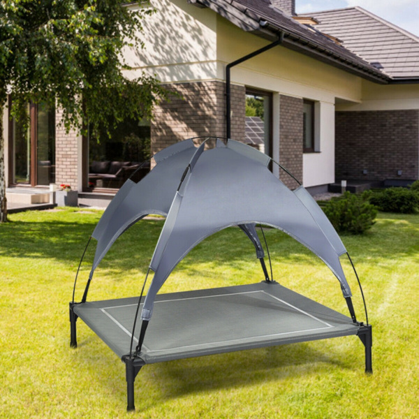 35.5" x 32"  Dog Cot with UV Protection Canopy Shade