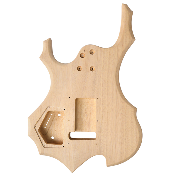 DIY 6 String Flame Shaped Style Electric Guitar Kits with Mahogany Body, Maple Neck and Accessories