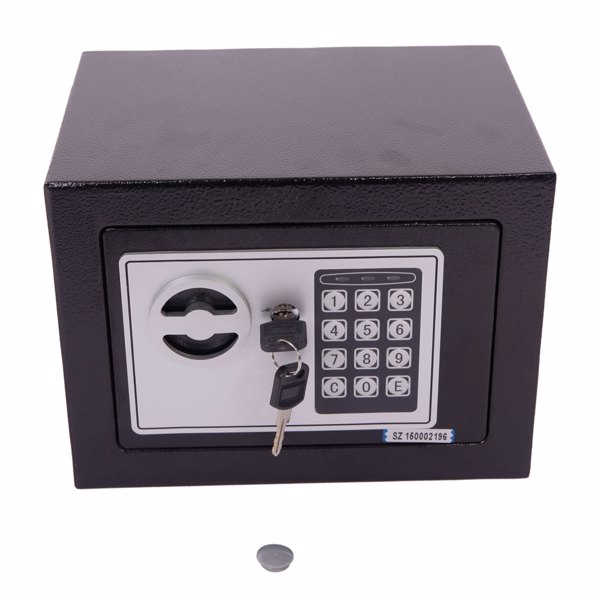 Mini Wall-in Style Electronic Code Metal Steel Box Safe Case 17EF Black