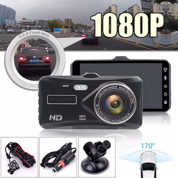 4" FHD 1080P Dash Cam Car DVR Front and Rear Camera Night Vision G-sensor