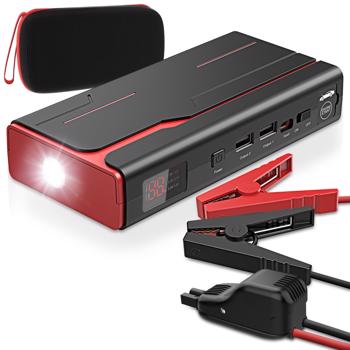 Jump Starter-3 in 1 Car Battery Jump Starter-2500A 12V 21000mAh Portable Charger, Jump Box, Battery Booster Pack with LCD Display (for 8L Gas/6.5L Diesel)(FBA warehouse shipment, banned by Amazon)