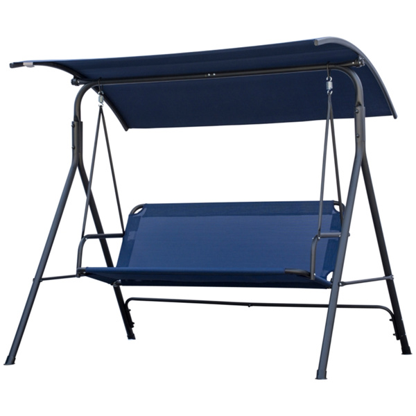 3-Seat Outdoor Patio Swing Chair-Dark Blue    (Swiship ship)（ Prohibited by WalMart ）