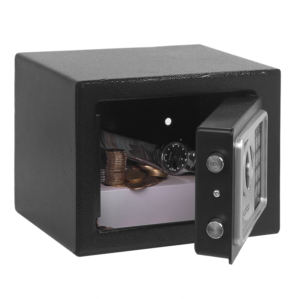 Mini Wall-in Style Electronic Code Metal Steel Box Safe Case 17EF Black