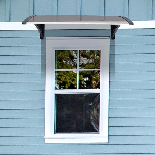 HT-100 x 96cm Household Application Door & Window Rain Cover Eaves Brown Board & Black Holder