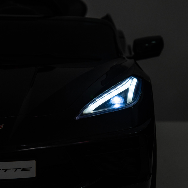 Corvette dual-wheel drive sports car with 2.4G remote control 12V 4.5A.h black C8