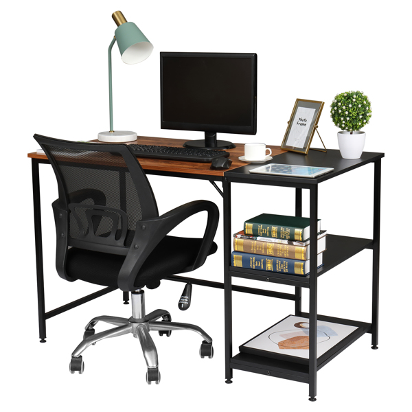 120cm Retro Color Black Particleboard Paste Triamine Stitching Computer Desk