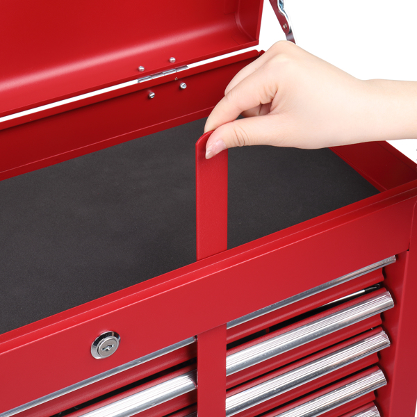 Steel maintenance tool cart cabinet 5 drawers with lock 330lb red