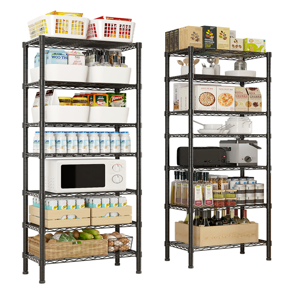 62.9''W  Adjustable  Storage Shelves  NSF  Wire Shelving Unit Multiple rows  Shelving for Storage Rack Shelves for Storage Heavy Duty Garage Shelf Pantry Shelves Kitchen Shelving,  62.9''W*59.06''H*13