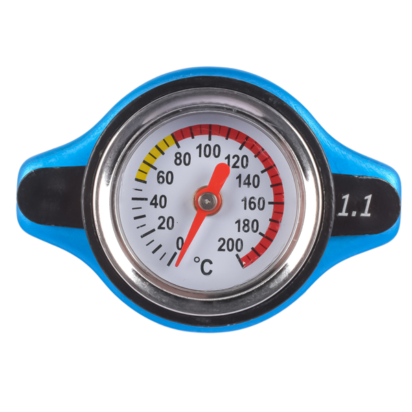 Car Thermostatic Gauge Radiator Cap Cover Small Head With Water Temp Meter Blue
