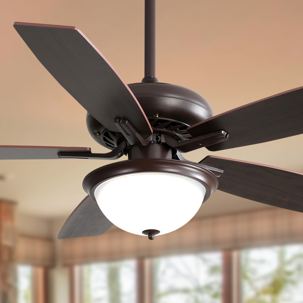 52 Inch Indoor Crystal Ceiling Fan With 3 Speed Wind 5 Plywood Blades Remote Control AC Motor With Light[Unable to ship on weekends, please place orders with caution]