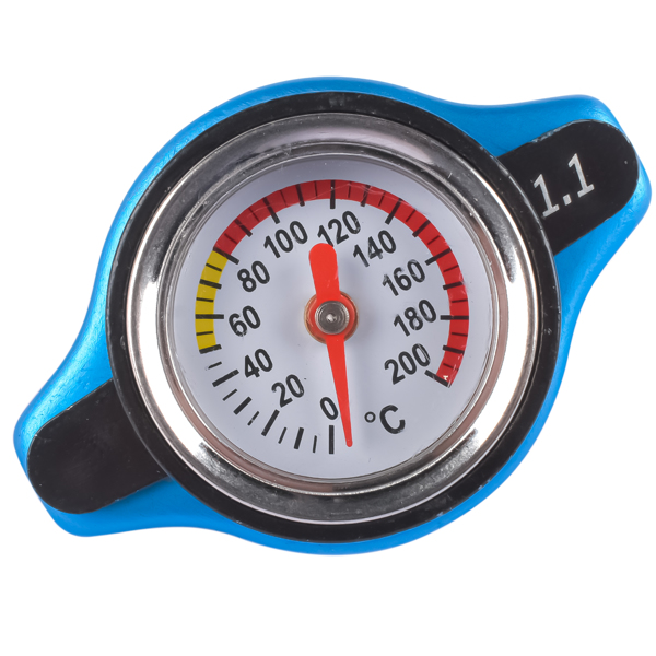 Car Thermostatic Gauge Radiator Cap Cover Small Head With Water Temp Meter Blue
