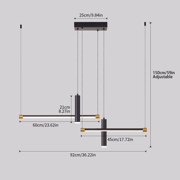 Javeriah 4 - Light Dimmable Kitchen Island Linear LED Pendant[No Bulb][Unable to ship on weekends, please place orders with caution]