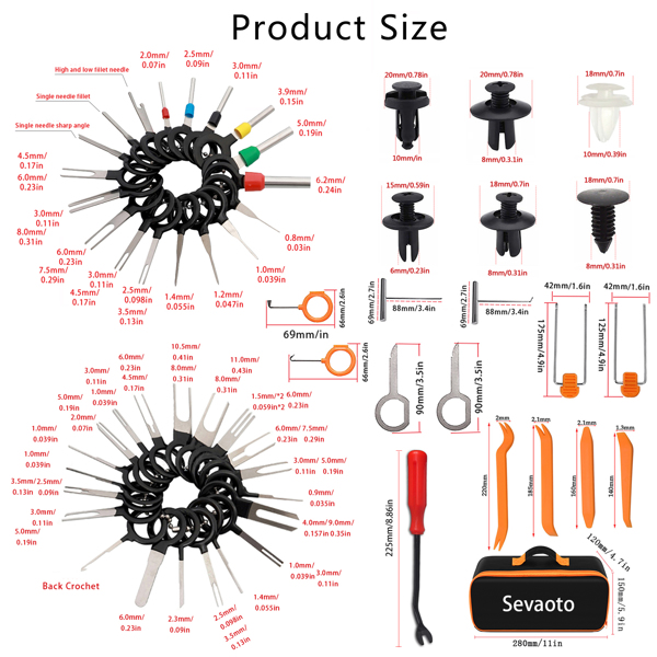 152 body trim clips - universal button-down plastic nylon rivet trim clips for door bumpers, fender retainers - includes fastener removers and removal tools for automotive panel trim G10   