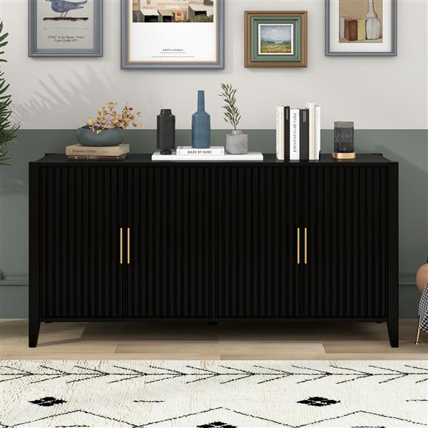 Accent Storage Cabinet Sideboard Wooden Cabinet with Metal Handles for Hallway, Entryway, Living Room