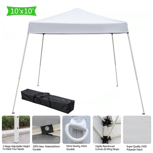 3 x 3M Portable Home Use Waterproof Folding Tent White