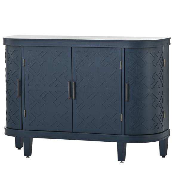 Accent Storage Cabinet Sideboard Wooden Cabinet with Antique Pattern Doors for Hallway, Entryway, Living Room