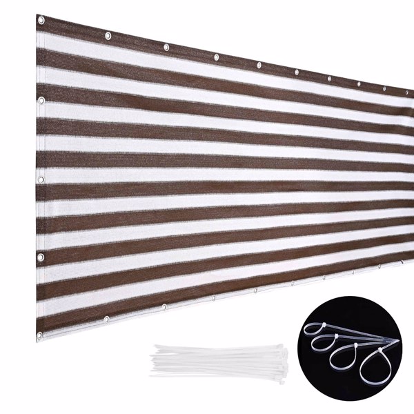 3' x 10' Balcony Privacy Screen Fence Cover Windscreen Heavy Duty Commercial Grade Strong Binding with Zip Tie(No shipments at weekends)