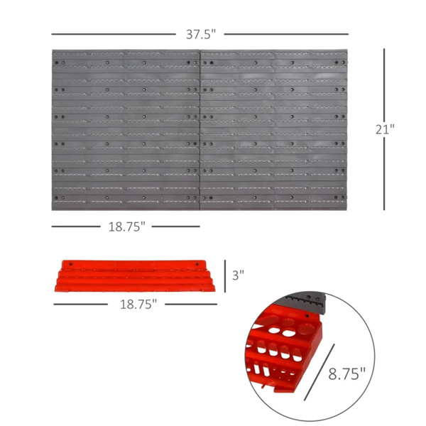 54 Piece Tool organizer with 50 Hooks ,Pegboard and Shelf Tool Organizer Wall Mounted DIY  Storage