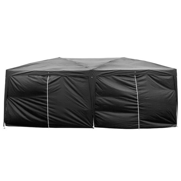 3 x 6m Four Windows Practical Waterproof Folding Tent Black 