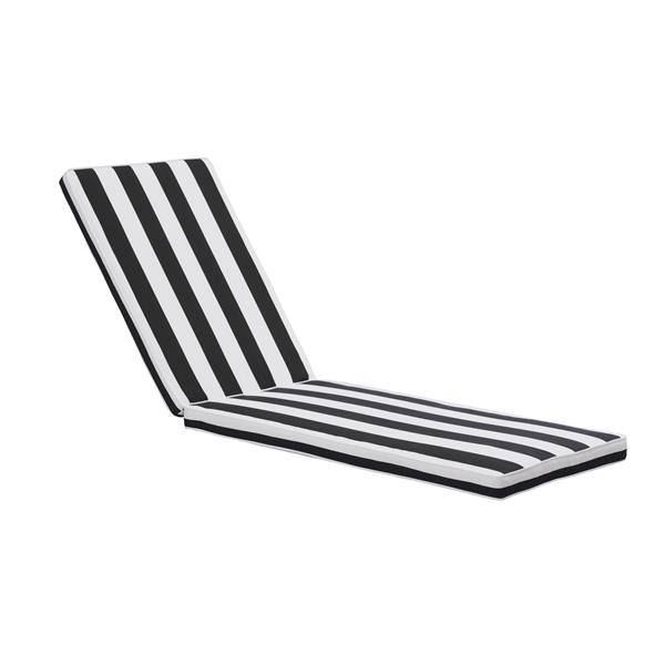 1PCSOutdoor Lounge Chair Cushion Replacement Patio Funiture Seat Cushion Chaise Lounge Cushion-Black/white stripe