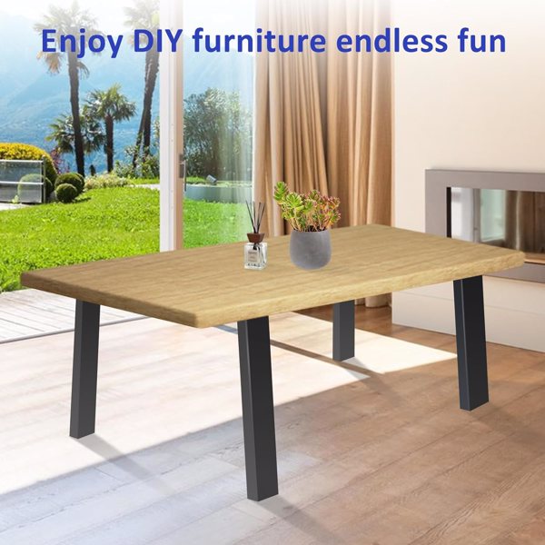 28''H Table legs, Modern Office Desk Legs, Heavy Duty Iron and Industrial Design, DIY Metal Furniture Legs for Coffee Dinning Table, Bench Stool, Cabinet, Sofa, Chair, Black (28”H x 24”W, 2PCS)