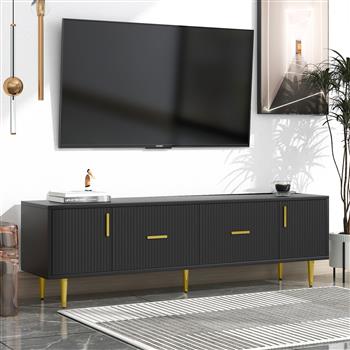 Modern TV Stand with 5 Champagne Legs - Durable, Stylish and Spacious, TVs Up to 75\\'\\'