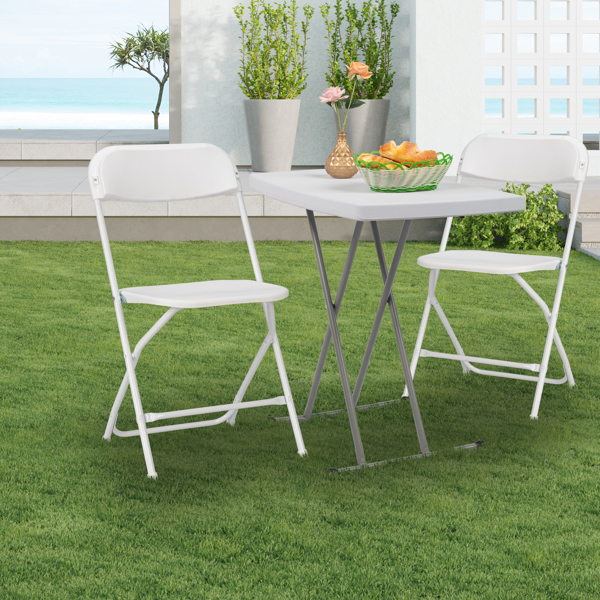 76*50*70.5cm Liftable Garden Plastic Table White