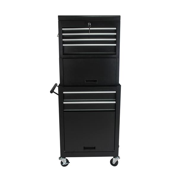 High Capacity Rolling Tool Chest with Wheels and Drawers, 6-Drawer Tool Storage Cabinet--BLACK