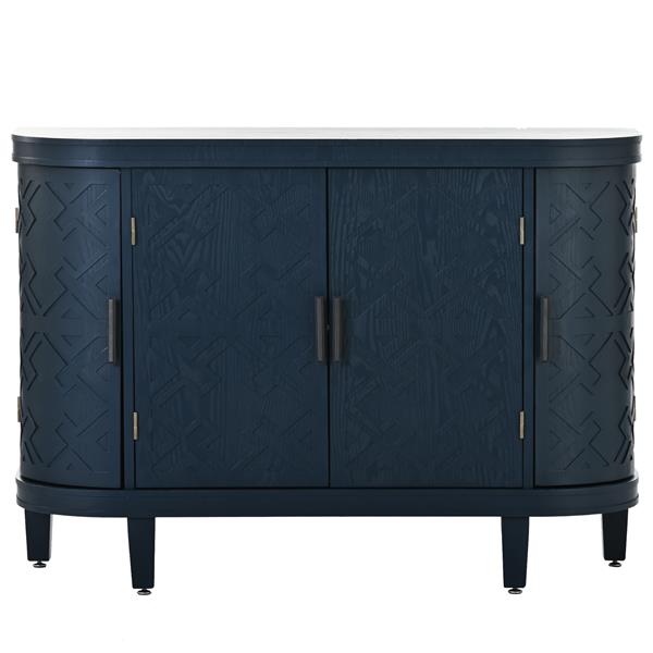 Accent Storage Cabinet Sideboard Wooden Cabinet with Antique Pattern Doors for Hallway, Entryway, Living Room